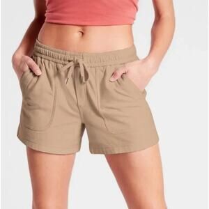 Athleta Farallon Shorts Mocha Latte Elastic Waist Stretchy Size 18